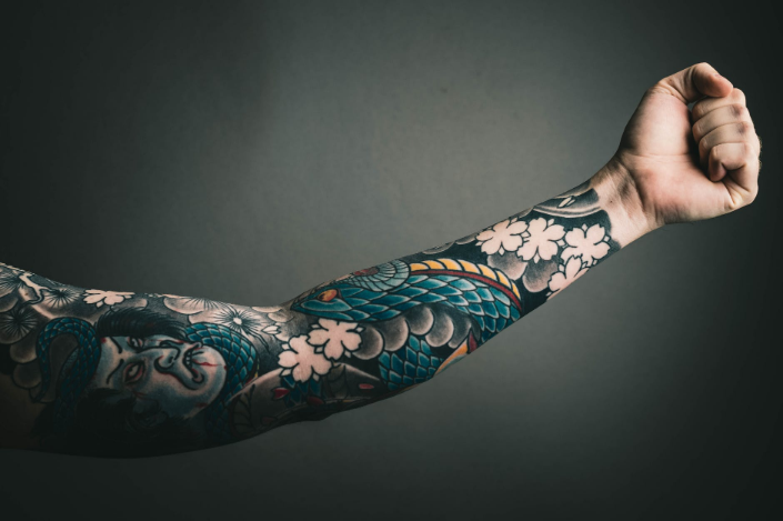 an arm with full tattoo